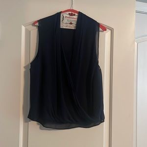 short sleeve sheer V neck top